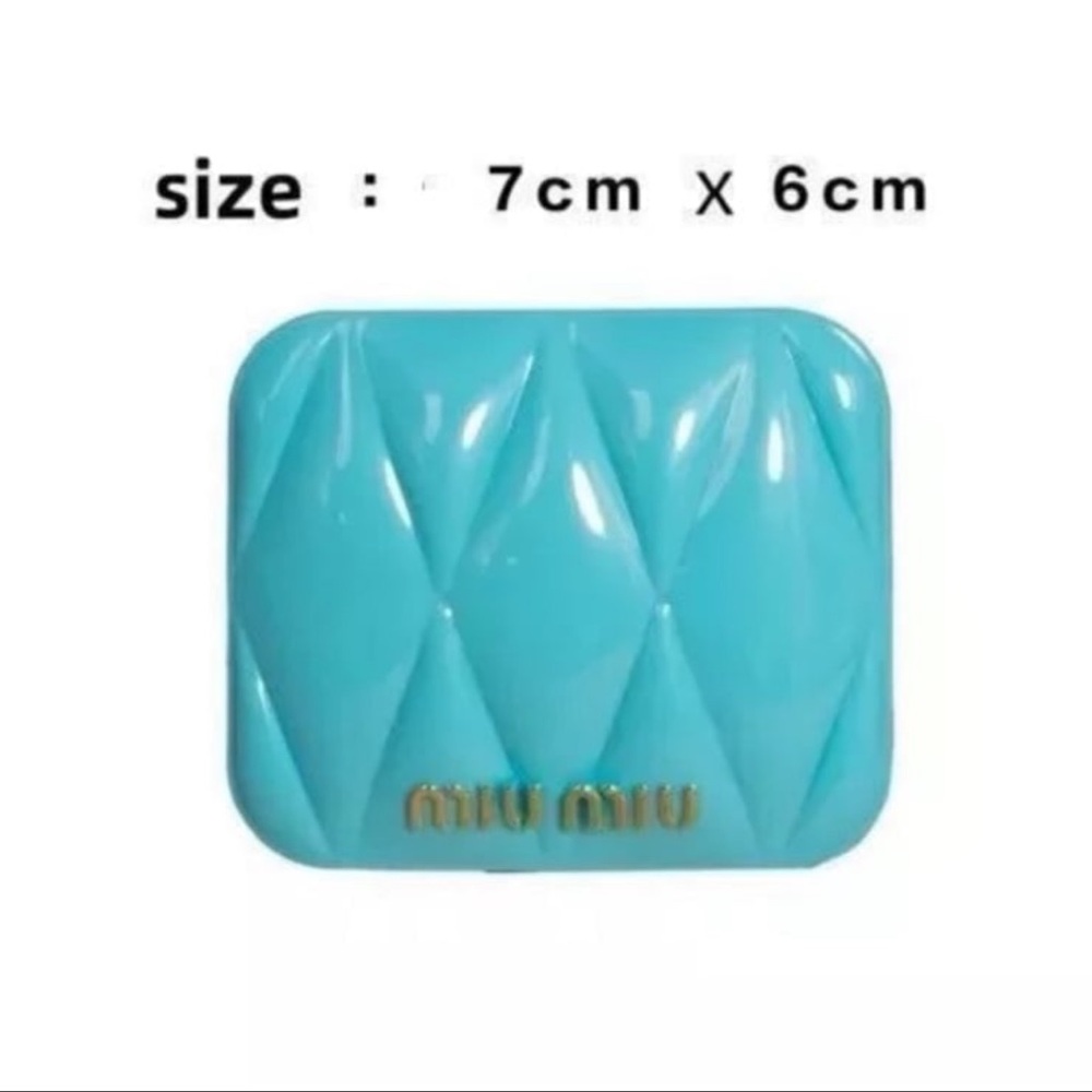 Miu Miu Blue Quilted Women's Compact NIB - Picture 10 of 12